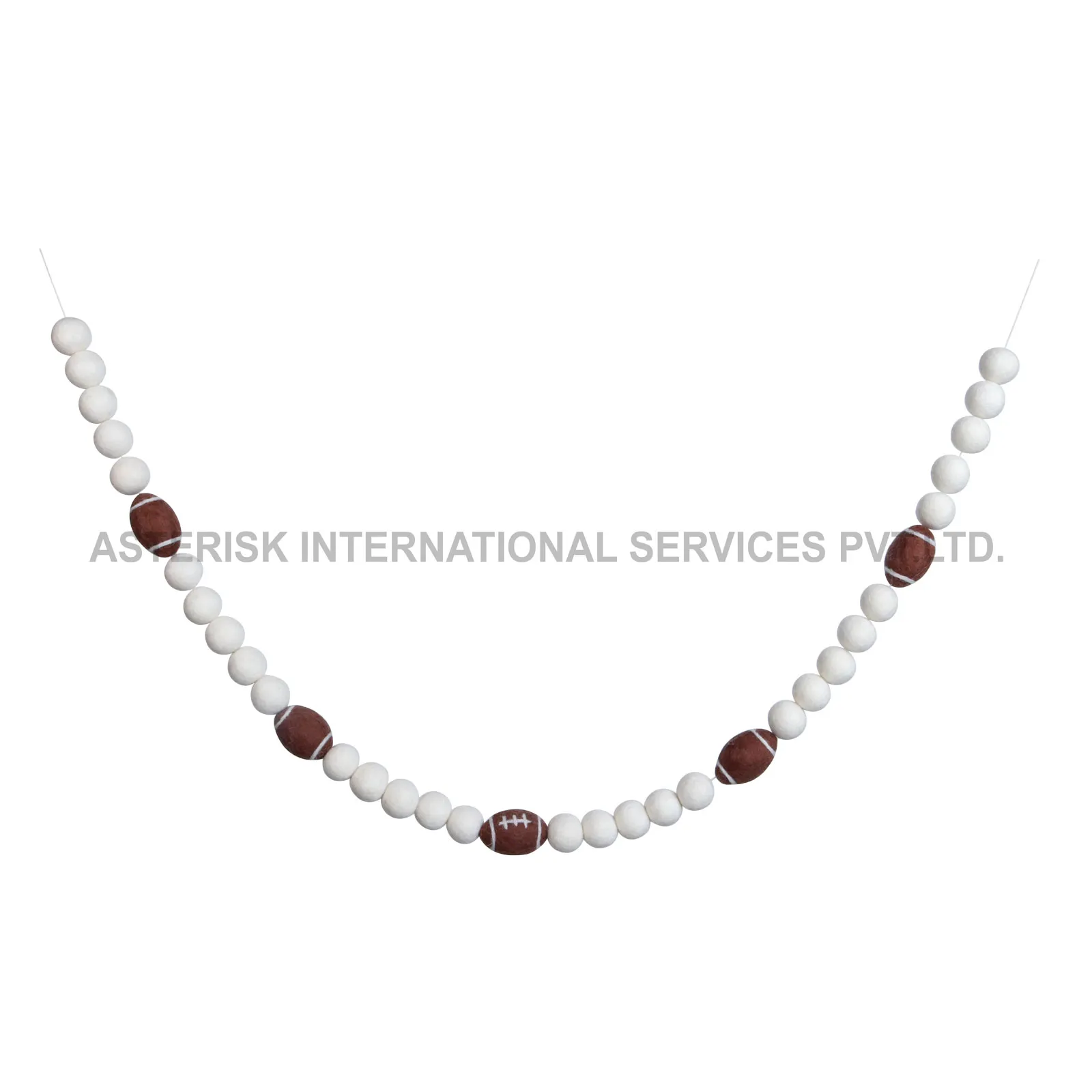 rugby-football-white-felt-garland